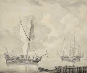 BAKHUIZEN Ludolf 1630-1708,A Dutch States yacht and other shipping off shore,Tennant's GB 2022-09-16