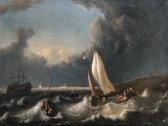 BAKHUYSEN Ludolf 1631-1708,A storm off Hoorn with a wijdschip going about and,Christie's 2000-05-09