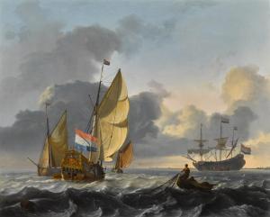 BAKHUYSEN Ludolf 1631-1708,A view of the Texel, with two fishermen hauling in,Sotheby's 2022-04-06
