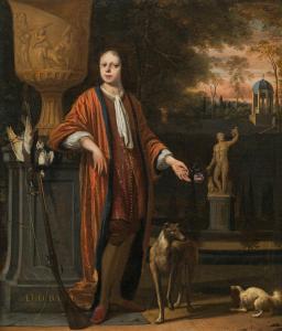 BAKHUYSEN Ludolf 1631-1708,Male portrait ("Self-portrait as a hunter" ?,1687,im Kinsky Auktionshaus 2021-07-06