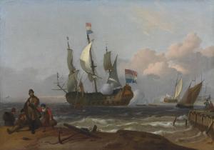 BAKHUYZEN I Ludolf,A Dutch man-of-war firing a salute and other shipp,Christie's 2013-07-03