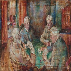 BAKKENHAUS N 1900-1900,Four men playing cards,Bruun Rasmussen DK 2013-02-26