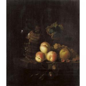 BAKKER de Barent 1700-1800,A STILL LIFE OF PEACHES, A CARAFE, A GLASS AND GRA,Sotheby's 2006-09-19