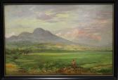 BAKKER Frans 1871-1944,Indonesisch landschap met vulkaan,Venduehuis NL 2015-07-01