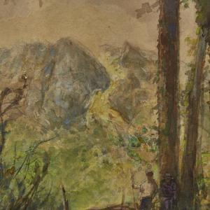 BAKKER Frans 1871-1944,mountain landscape,1927,Burstow and Hewett GB 2021-02-26