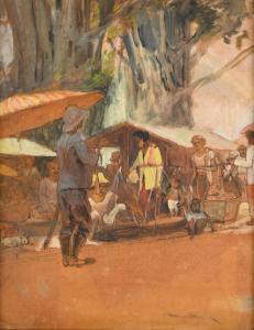 BAKKER Frans 1871-1944,Street vendors,Zeeuws NL 2023-06-07