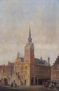 BAKKER Frans 1871-1944,The old city hall of Rotterdam,1902,Venduehuis NL 2020-09-09