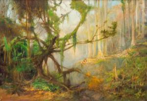 BAKKER Frans 1871-1944,Two figures in a dense jungle,Venduehuis NL 2021-09-08