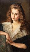 BAKOWSKI Jan,Portrait of a girl with ribbon in hair,Desa Unicum PL 2021-06-24