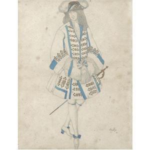 BAKST Leon 1866-1924,COSTUME DESIGN FOR THE FLEMISH FIANCÉ FROM THE SLE,1921,Sotheby's GB 2010-06-09