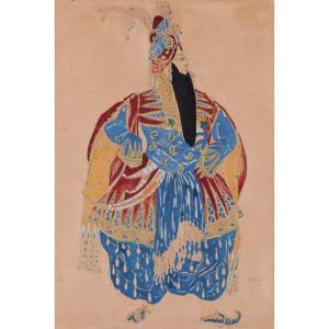 BAKST Leon 1866-1924,Etude de costume pour Shariar, roi des Indes et de,1910,Piasa FR 2024-04-17