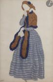 BAKST Leon 1866-1924,Maquette de costume de femme au châle pour La Nuit,1923,Ader FR 2021-10-06