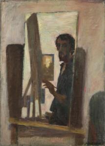 Balaklav Leonid 1956,Self portrait in the studio,Tiroche IL 2024-04-14