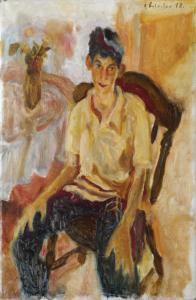 BALAKLAV Lionid 1956,Young Man Sitting with Flowers,Montefiore IL 2017-07-04