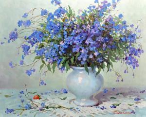 BALAKSHIN Yevgeny 1961,Still Life of Flowers in a White Vase,John Nicholson GB 2017-03-01