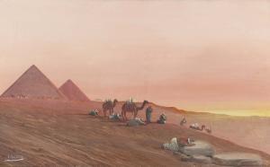 baldini A,Betende Araber vor den Pyramiden von Ghizeh.,Dobiaschofsky CH 2006-11-01