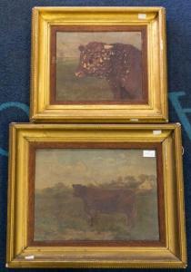 BALDOCK Charles Edwin M,Cropwell Pride II (study of the cow in field with ,1903,Hansons 2022-10-14
