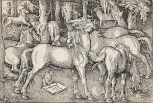 BALDUNG GRIEN Hans Gmund 1476-1545,Group of Seven Horses,1534,Swann Galleries US 2024-04-18
