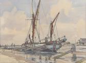 BALDWIN Frederick William 1899-1962,barges at Walberswick,1950,Burstow and Hewett GB 2022-07-21