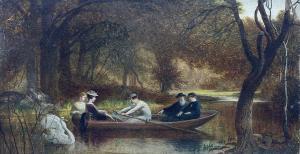 BALDWIN Samuel 1818-1891,Victorian Figures in a Rowing Boat,Duggleby Stephenson (of York) 2024-04-12