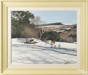BALDWIN WILLIAM 1900-1900,A winter landscape with a stag,Pook & Pook US 2016-11-19