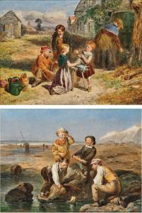 BALE Charles Thomas 1845-1925,Children on the beach; Puppets,1866,Palais Dorotheum AT 2024-02-21