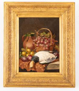 BALE Charles Thomas,Natura morta con uva e cacciagione,1849,Wannenes Art Auctions 2023-12-11