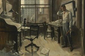 BALFOUR KER William,Interior scene of a man in a dishelved office,1909,Aspire Auction 2020-02-13