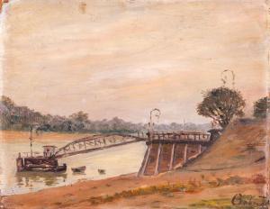 BALINT 1900-1900,Folyóparti kikötő,Nagyhazi galeria HU 2022-10-06
