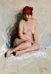 BALINT Gyula 1884-1956,Nude with red headkerchief,Pinter HU 2022-01-16