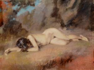 BALINT Gyula 1884-1956,reclining nude on the ground,Charterhouse GB 2017-04-20