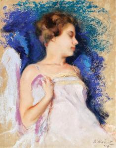 BALINT JOZSEF 1886-1957,Girl Asleep,1927,Artmark RO 2017-11-23