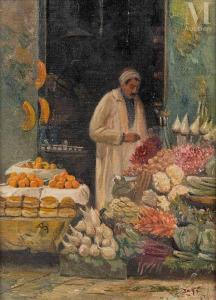 BALKÉ Théodore Charles 1875-1951,Marchand de fruits à Tunis,1914,Millon & Associés FR 2022-12-19