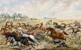 BALL ADAM GUSTAVUS 1821-1882,ROUNDING UP HORSES,Deutscher and Hackett AU 2013-04-24