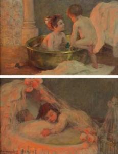 BALL DEMONT Adrienne 1886,Le bain - La sieste,Delorme-Collin-Bocage FR 2009-12-16