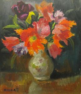 BALLA Jozsef 1910-1991,Vas cu flori,Alis Auction RO 2012-01-31