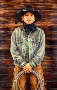 BALLANTYNE Carrie 1956,Steve Yellowtail--Crow Cowboy,Jackson Hole US 2018-09-15
