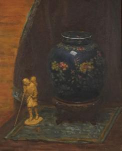 Ballantyne Jean 1815-1897,Still life Chinese ginger jar and ivory figure gro,Eastbourne 2023-04-13