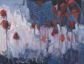 BALLARD Lisa 1981,Red Flowers on Lake,Morgan O'Driscoll IE 2015-08-04