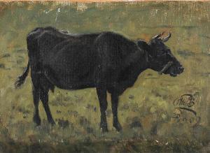 BALLE Otto Petersen 1865-1916,Standing black cow,1909,Bruun Rasmussen DK 2024-03-18