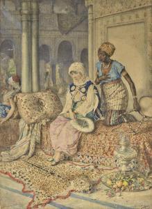 BALLERINI Augusto 1857-1897,Femme et sa servante dans un harem,1882,Christie's GB 2018-12-12