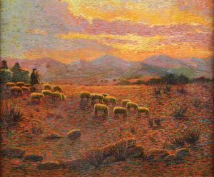 BALLERO Antonio 1864-1932,Gregge di pecore con pastore,1904,Cambi IT 2021-03-16