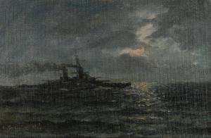 BALLIESTER Carlos 1870-1927,Embarcação de Guerra,1892,Escritorio de Arte BR 2023-08-07