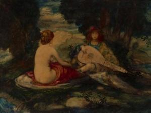 BALLIN Hugo 1879-1956,Two women in a meadow,1907,John Moran Auctioneers US 2020-06-24