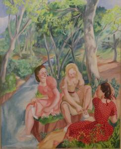 BALLIVET Suzanne 1904-1985,Trois jeunes filles à la rivière,1942,Art Valorem FR 2022-02-24