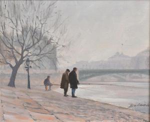 BALMAIN JOHN 1923-2000,FISHING BY THE PRINCES BRIDGE,Leonard Joel AU 2016-02-21