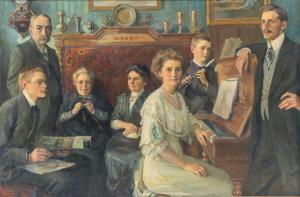 BALMER Paul Friedr. Wilhelm 1865-1922,Portrait de la famille Zimmermann-Schönauer,Piguet 2018-09-26