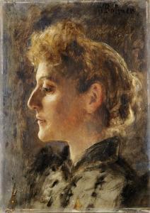 BALMER Wilhelm 1872-1943,Portrait de Femme de Profil,Galerie Moderne BE 2010-01-19