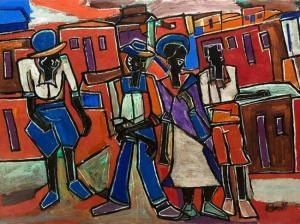 BALOYI Johnson 1953,Street Scene,2011,5th Avenue Auctioneers ZA 2017-10-15