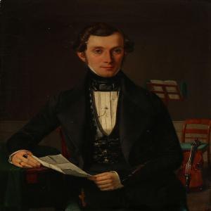 BALSGAARD Carl Vilhelm 1812-1893,A pair of portraits of violinist Rauch and wi,1840,Bruun Rasmussen 2015-06-15